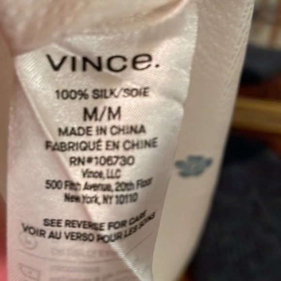 Vince Scattered Floral Silk Long-Sleeve Blouse - Medium - Picture 11 of 14